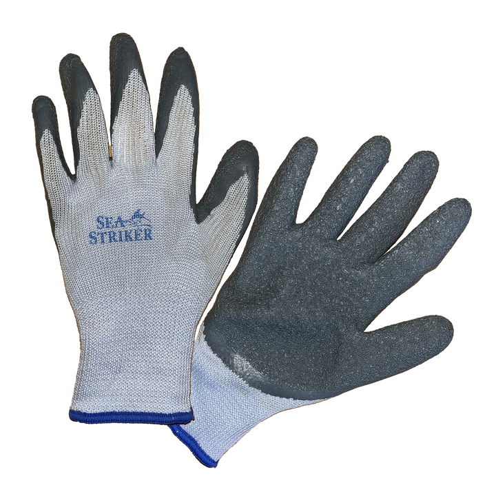Sea Striker Gray Knit Coated Gripper Gloves