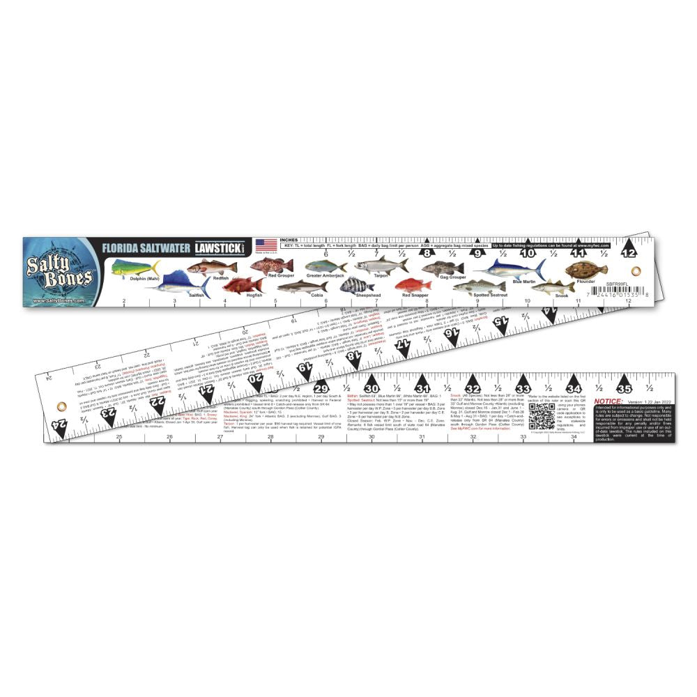 Salty Bones Florida Folding Ruler – Hubbard's Marina